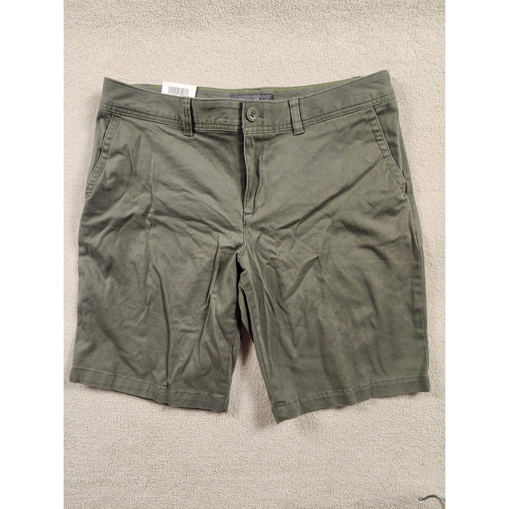 Eddie Bauer Womens Bermuda Shorts Size 12 Mid Rise 10"Inseam Green NWT